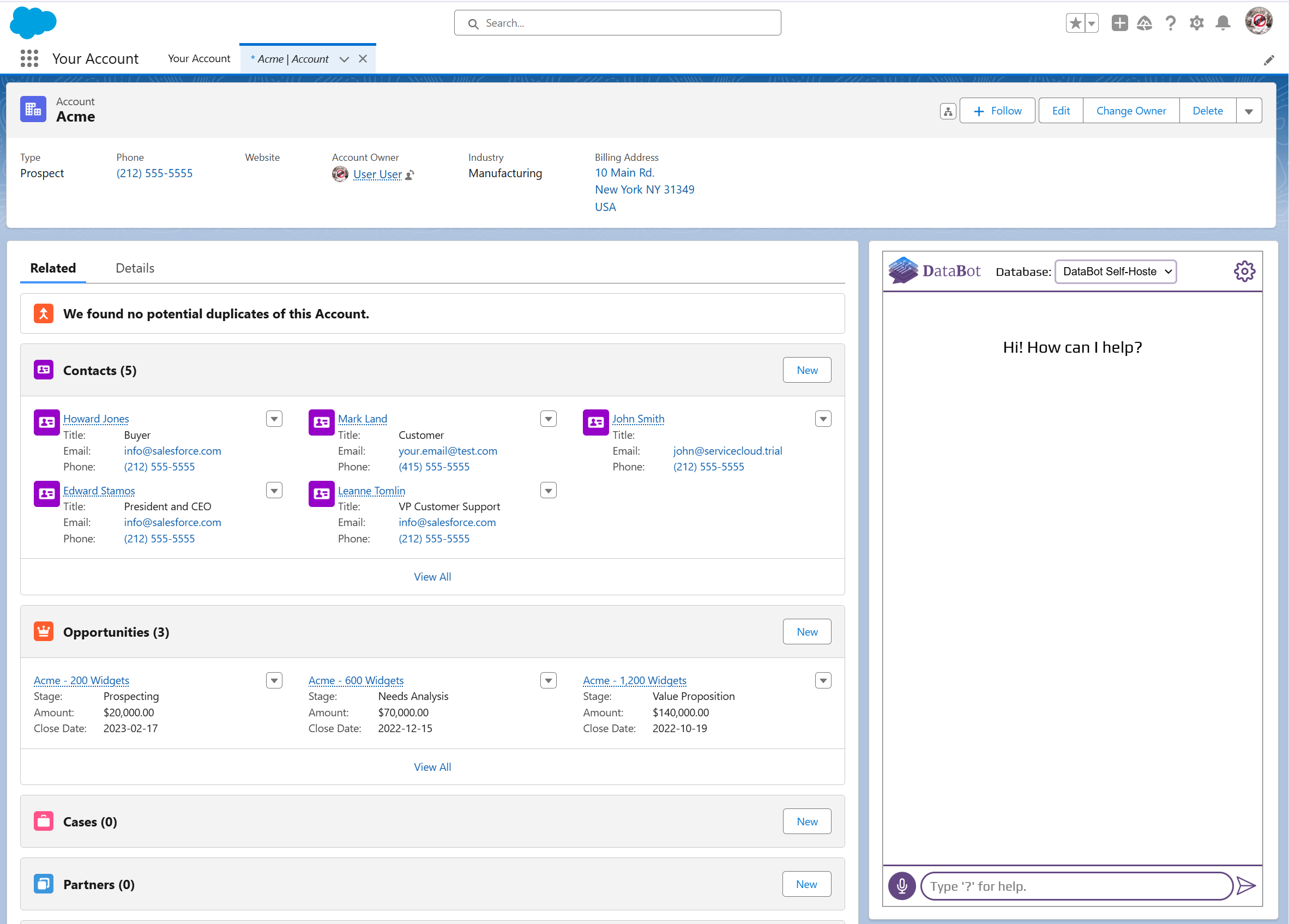 DataBot Embedding in Salesforce